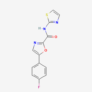 molecular formula C13H8FN3O2S B2937157 5-(4-fluorophenyl)-N-(thiazol-2-yl)oxazole-2-carboxamide CAS No. 955700-39-7
