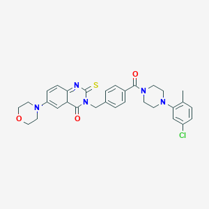 3-({4-[4-(5-Chloro-2-methylphenyl)piperazine-1-carbonyl]phenyl}methyl)-6-(morpholin-4-yl)-2-sulfanylidene-1,2,3,4-tetrahydroquinazolin-4-one
