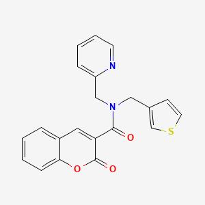 molecular formula C21H16N2O3S B2937179 2-oxo-N-(pyridin-2-ylmethyl)-N-(thiophen-3-ylmethyl)-2H-chromene-3-carboxamide CAS No. 1235655-60-3