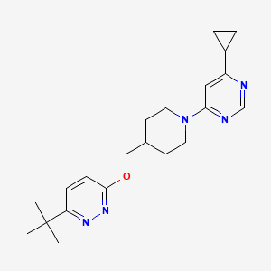 3-Tert-butyl-6-[[1-(6-cyclopropylpyrimidin-4-yl)piperidin-4-yl]methoxy]pyridazine