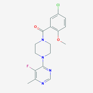 molecular formula C17H18ClFN4O2 B2937185 (5-Chloro-2-methoxyphenyl)-[4-(5-fluoro-6-methylpyrimidin-4-yl)piperazin-1-yl]methanone CAS No. 2380169-37-7