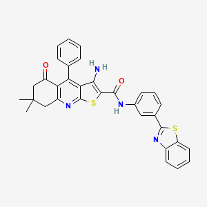 3-amino-N-(3-(benzo[d]thiazol-2-yl)phenyl)-7,7-dimethyl-5-oxo-4-phenyl-5,6,7,8-tetrahydrothieno[2,3-b]quinoline-2-carboxamide