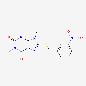 1,3,9-Trimethyl-8-[(3-nitrophenyl)methylsulfanyl]purine-2,6-dione