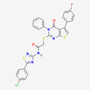 N-[5-(4-chlorophenyl)-1,2,4-thiadiazol-3-yl]-2-[5-(4-fluorophenyl)-4-oxo-3-phenylthieno[2,3-d]pyrimidin-2-yl]sulfanylacetamide