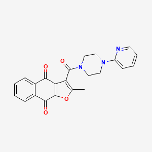 molecular formula C23H19N3O4 B2937201 2-Methyl-3-(4-(pyridin-2-yl)piperazine-1-carbonyl)naphtho[2,3-b]furan-4,9-dione CAS No. 690640-87-0