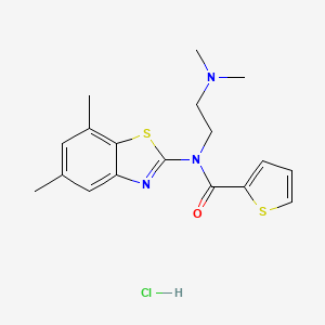 N-(2-(dimethylamino)ethyl)-N-(5,7-dimethylbenzo[d]thiazol-2-yl)thiophene-2-carboxamide hydrochloride