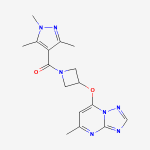1,3,5-trimethyl-4-[3-({5-methyl-[1,2,4]triazolo[1,5-a]pyrimidin-7-yl}oxy)azetidine-1-carbonyl]-1H-pyrazole
