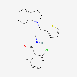 2-chloro-6-fluoro-N-(2-(indolin-1-yl)-2-(thiophen-2-yl)ethyl)benzamide