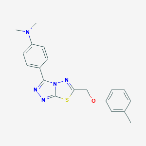 molecular formula C19H19N5OS B293721 N,N-dimethyl-4-{6-[(3-methylphenoxy)methyl][1,2,4]triazolo[3,4-b][1,3,4]thiadiazol-3-yl}aniline 
