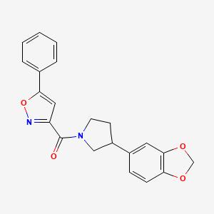 (3-(Benzo[d][1,3]dioxol-5-yl)pyrrolidin-1-yl)(5-phenylisoxazol-3-yl)methanone