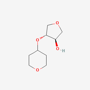 molecular formula C9H16O4 B2937229 (3R,4R)-4-((tetrahydro-2H-pyran-4-yl)oxy)tetrahydrofuran-3-ol CAS No. 2166231-42-9