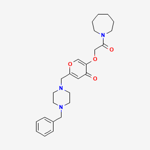 5-(2-(azepan-1-yl)-2-oxoethoxy)-2-((4-benzylpiperazin-1-yl)methyl)-4H-pyran-4-one