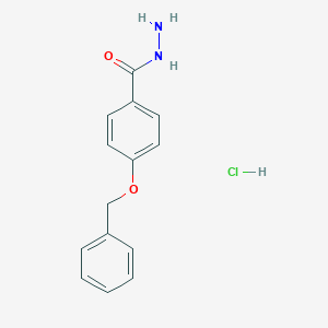 molecular formula C14H15ClN2O2 B2937238 4-苯甲氧基苯甲酰肼；盐酸盐 CAS No. 2503208-75-9