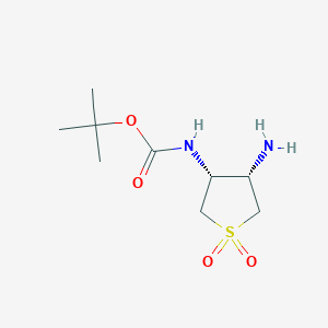 molecular formula C9H18N2O4S B2937240 Tert-butyl [cis-4-amino-1,1-dioxidotetrahydro-3-thienyl]carbamate CAS No. 1903431-97-9