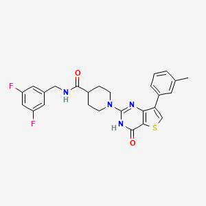 molecular formula C26H24F2N4O2S B2937241 N-(3,5-二氟苄基)-1-[7-(3-甲苯基)-4-氧代-3,4-二氢噻吩并[3,2-d]嘧啶-2-基]哌啶-4-甲酰胺 CAS No. 1242969-67-0