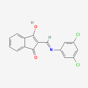 molecular formula C16H9Cl2NO2 B2937244 2-(((3,5-Dichlorophenyl)amino)methylene)indane-1,3-dione CAS No. 78872-37-4