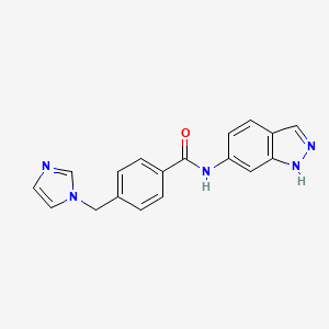 molecular formula C18H15N5O B2937246 4-((1H-imidazol-1-yl)methyl)-N-(1H-indazol-6-yl)benzamide CAS No. 1219902-08-5