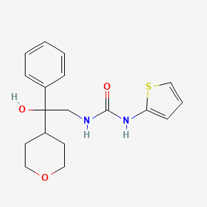 molecular formula C18H22N2O3S B2937247 1-(2-hydroxy-2-phenyl-2-(tetrahydro-2H-pyran-4-yl)ethyl)-3-(thiophen-2-yl)urea CAS No. 2034403-16-0