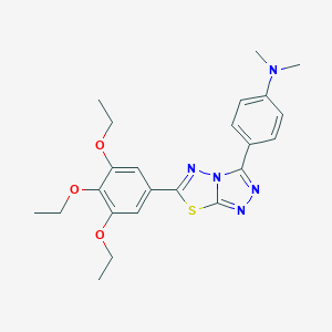 molecular formula C23H27N5O3S B293725 N,N-dimethyl-4-[6-(3,4,5-triethoxyphenyl)[1,2,4]triazolo[3,4-b][1,3,4]thiadiazol-3-yl]aniline 