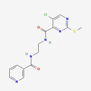 N-(2-{[5-chloro-2-(methylsulfanyl)pyrimidin-4-yl]formamido}ethyl)pyridine-3-carboxamide