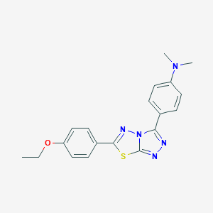 molecular formula C19H19N5OS B293726 4-[6-(4-ethoxyphenyl)[1,2,4]triazolo[3,4-b][1,3,4]thiadiazol-3-yl]-N,N-dimethylaniline 
