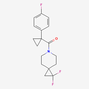 molecular formula C17H18F3NO B2937263 (1,1-Difluoro-6-azaspiro[2.5]octan-6-yl)(1-(4-fluorophenyl)cyclopropyl)methanone CAS No. 2097926-60-6