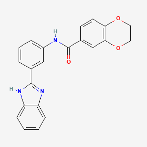 molecular formula C22H17N3O3 B2937267 N-[3-(1H-benzimidazol-2-yl)phenyl]-2,3-dihydro-1,4-benzodioxine-6-carboxamide CAS No. 333435-02-2
