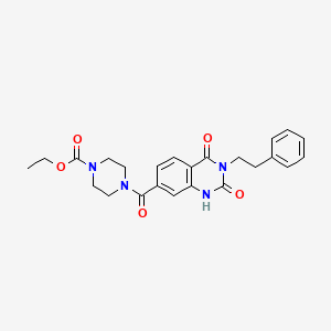 Ethyl 4-{[2,4-dioxo-3-(2-phenylethyl)-1,2,3,4-tetrahydroquinazolin-7-yl]carbonyl}piperazine-1-carboxylate