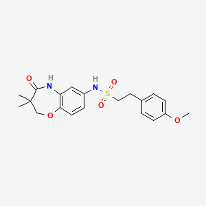 molecular formula C20H24N2O5S B2937272 N-(3,3-dimethyl-4-oxo-2,3,4,5-tetrahydrobenzo[b][1,4]oxazepin-7-yl)-2-(4-methoxyphenyl)ethanesulfonamide CAS No. 922005-20-7