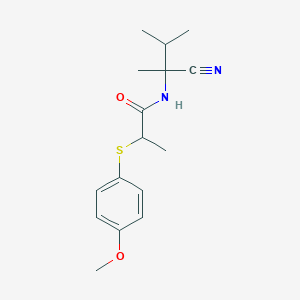 molecular formula C16H22N2O2S B2937275 N-(1-cyano-1,2-dimethylpropyl)-2-[(4-methoxyphenyl)sulfanyl]propanamide CAS No. 1252445-89-8