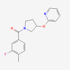 molecular formula C17H17FN2O2 B2937277 (3-Fluoro-4-methylphenyl)(3-(pyridin-2-yloxy)pyrrolidin-1-yl)methanone CAS No. 1904018-79-6
