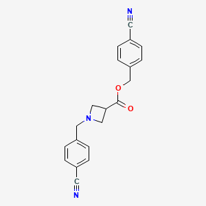 molecular formula C20H17N3O2 B2937281 4-Cyanobenzyl 1-(4-cyanobenzyl)azetidine-3-carboxylate CAS No. 1353985-29-1