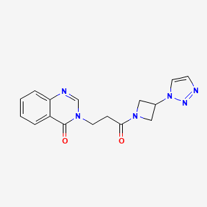 molecular formula C16H16N6O2 B2937288 3-(3-(3-(1H-1,2,3-triazol-1-yl)azetidin-1-yl)-3-oxopropyl)quinazolin-4(3H)-one CAS No. 2034362-55-3