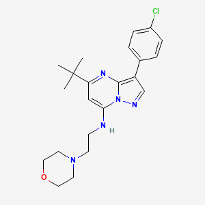 molecular formula C22H28ClN5O B2937298 5-tert-butyl-3-(4-chlorophenyl)-N-(2-morpholin-4-ylethyl)pyrazolo[1,5-a]pyrimidin-7-amine CAS No. 899409-52-0