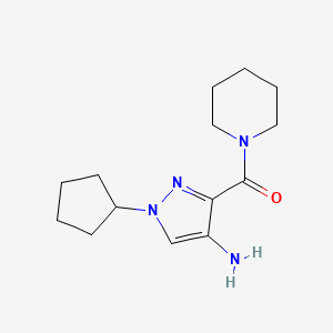 molecular formula C14H22N4O B2937304 1-Cyclopentyl-3-(piperidin-1-ylcarbonyl)-1H-pyrazol-4-amine CAS No. 2101195-91-7