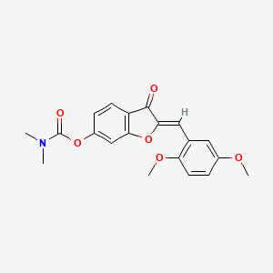 (Z)-2-(2,5-dimethoxybenzylidene)-3-oxo-2,3-dihydrobenzofuran-6-yl dimethylcarbamate