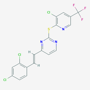 2-{[3-Chloro-5-(trifluoromethyl)-2-pyridinyl]sulfanyl}-4-(2,4-dichlorostyryl)pyrimidine