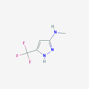 molecular formula C5H6F3N3 B2937329 N-methyl-3-(trifluoromethyl)-1H-pyrazol-5-amine CAS No. 898539-99-6