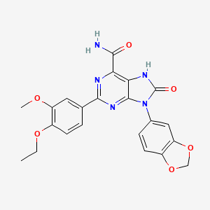 9-(benzo[d][1,3]dioxol-5-yl)-2-(4-ethoxy-3-methoxyphenyl)-8-oxo-8,9-dihydro-7H-purine-6-carboxamide