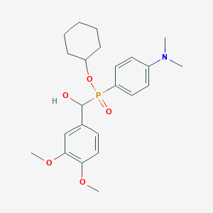 molecular formula C23H32NO5P B2937334 Cyclohexyl [(3,4-dimethoxyphenyl)(hydroxy)methyl][4-(dimethylamino)phenyl]phosphinate CAS No. 578749-19-6