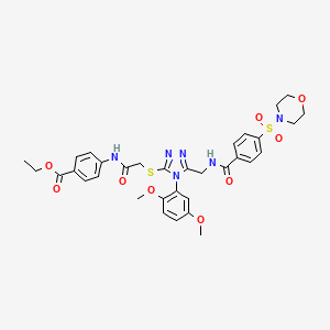 Ethyl 4-[[2-[[4-(2,5-dimethoxyphenyl)-5-[[(4-morpholin-4-ylsulfonylbenzoyl)amino]methyl]-1,2,4-triazol-3-yl]sulfanyl]acetyl]amino]benzoate