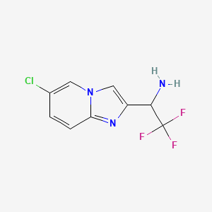molecular formula C9H7ClF3N3 B2937348 1-(6-Chloroimidazo[1,2-a]pyridin-2-yl)-2,2,2-trifluoroethanamine CAS No. 2229605-52-9
