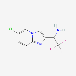 molecular formula C9H7ClF3N3 B2937348 1-(6-氯咪唑并[1,2-a]吡啶-2-基)-2,2,2-三氟乙胺 CAS No. 2229605-52-9