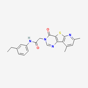 molecular formula C21H20N4O2S B2937356 2-(7,9-二甲基-4-氧代吡啶并[3',2':4,5]噻吩并[3,2-d]嘧啶-3(4H)-基)-N-(3-乙基苯基)乙酰胺 CAS No. 946385-23-5