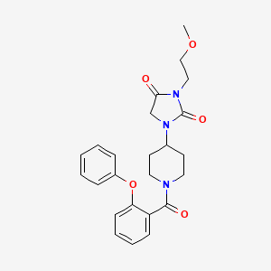 molecular formula C24H27N3O5 B2937359 3-(2-Methoxyethyl)-1-(1-(2-phenoxybenzoyl)piperidin-4-yl)imidazolidine-2,4-dione CAS No. 2309796-85-6