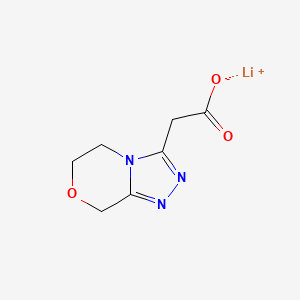 molecular formula C7H8LiN3O3 B2937360 锂；2-(6,8-二氢-5H-[1,2,4]三唑并[3,4-c][1,4]恶嗪-3-基)乙酸 CAS No. 2225145-01-5
