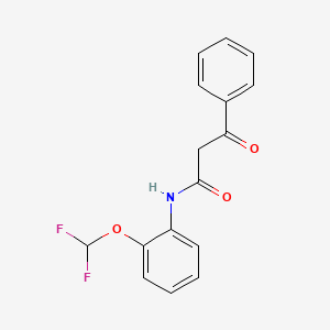 molecular formula C16H13F2NO3 B2937361 N-[2-(difluoromethoxy)phenyl]-3-oxo-3-phenylpropanamide CAS No. 795293-67-3
