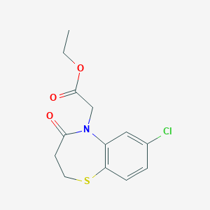 molecular formula C13H14ClNO3S B2937374 2-[7-氯-4-氧代-3,4-二氢-1,5-苯并噻氮杂戊-5(2H)-基]乙酸乙酯 CAS No. 303987-52-2