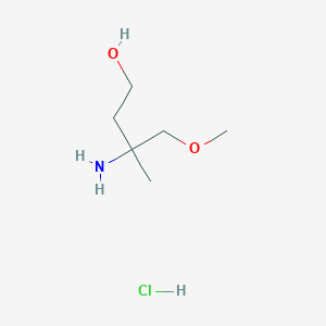 molecular formula C6H16ClNO2 B2937375 3-Amino-4-methoxy-3-methylbutan-1-ol;hydrochloride CAS No. 2253639-62-0