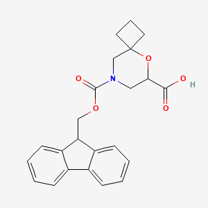 molecular formula C23H23NO5 B2937377 8-(9H-Fluoren-9-ylmethoxycarbonyl)-5-oxa-8-azaspiro[3.5]nonane-6-carboxylic acid CAS No. 2309453-70-9